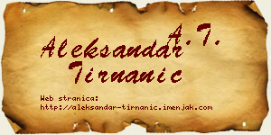 Aleksandar Tirnanić vizit kartica